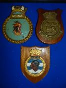 Three Wooden Navy Plaques