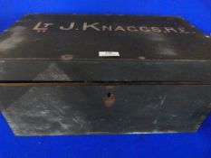 Small Pine Officer's Campaign Box ~52x31x25cm - Lieutenant J. Knaggs, Royal Engineers