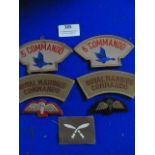 Cloth Commando and Gurkha Badges, and Two Sets of Cloth Para Wings