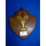 Brass on Wood SAI Plaque 21cm high