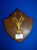 Brass on Wood SAI Plaque 21cm high