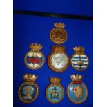 Seven Small Royal Navy Plaques