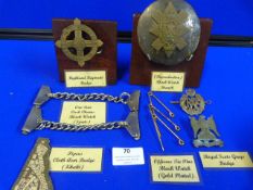 Small Quantity of Regimental Badges, Spat Chains and Tie Pins