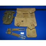 British Wartime and Later Webbing Including Pouches, Pack, etc.