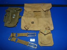 British Wartime and Later Webbing Including Pouches, Pack, etc.