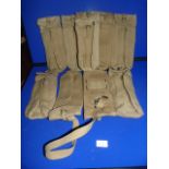 Nine British Post War Webbing Ammunition Pouches 1950's