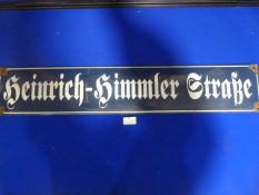 Original Enameled Street Sign "Heinrich Himmler Strasser" ~80x15cm