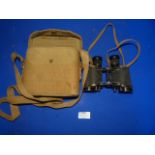 Air Ministry Binoculars date 1943 in Webbing Case dated 1940