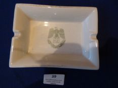 Third Reich Porcelain Ashtray 15x10.5cm by William H.G. Pfeffer 1942 Neueburg