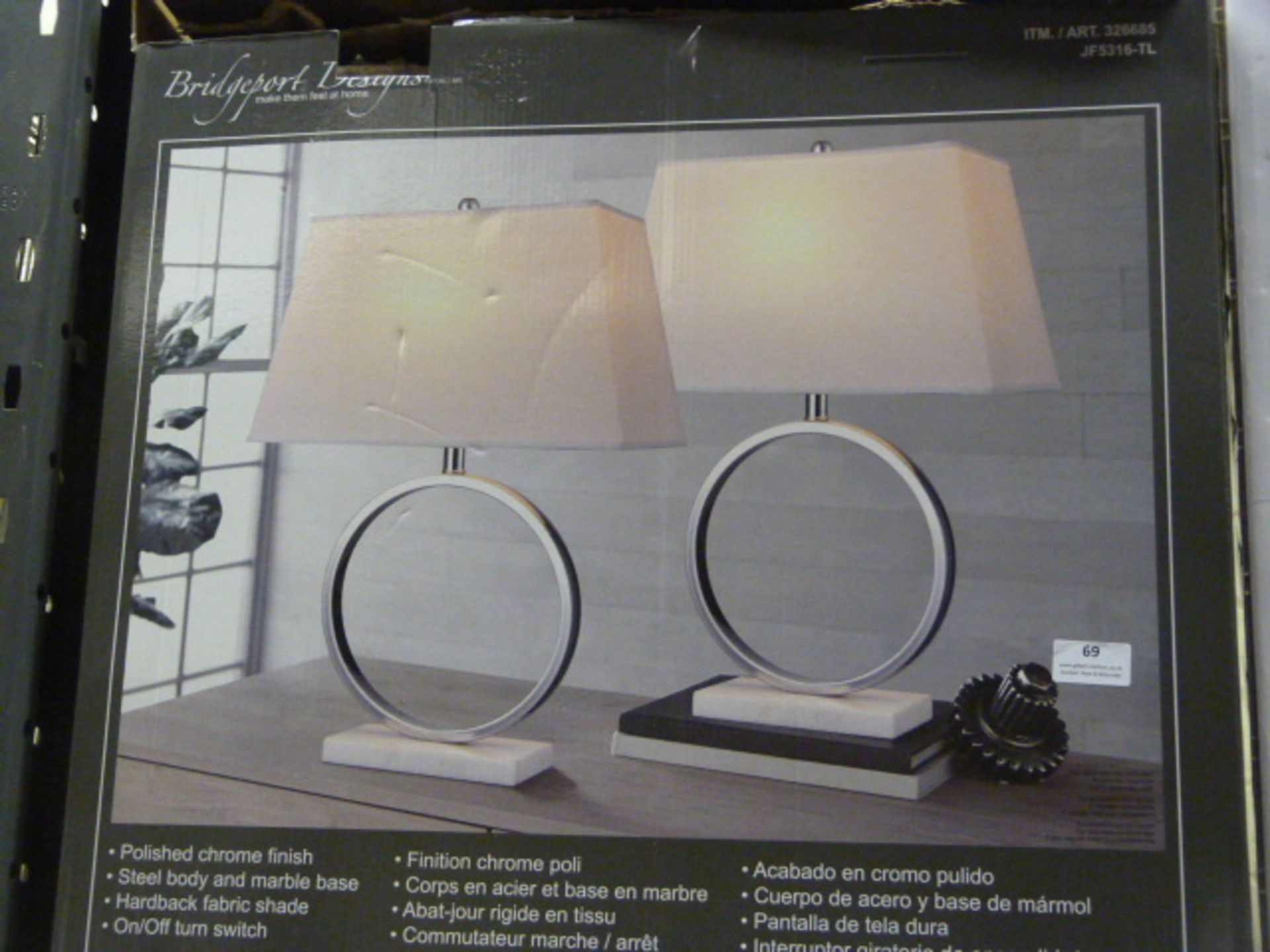 *Bridgeport Designs Marble Halo Lamps 2pk