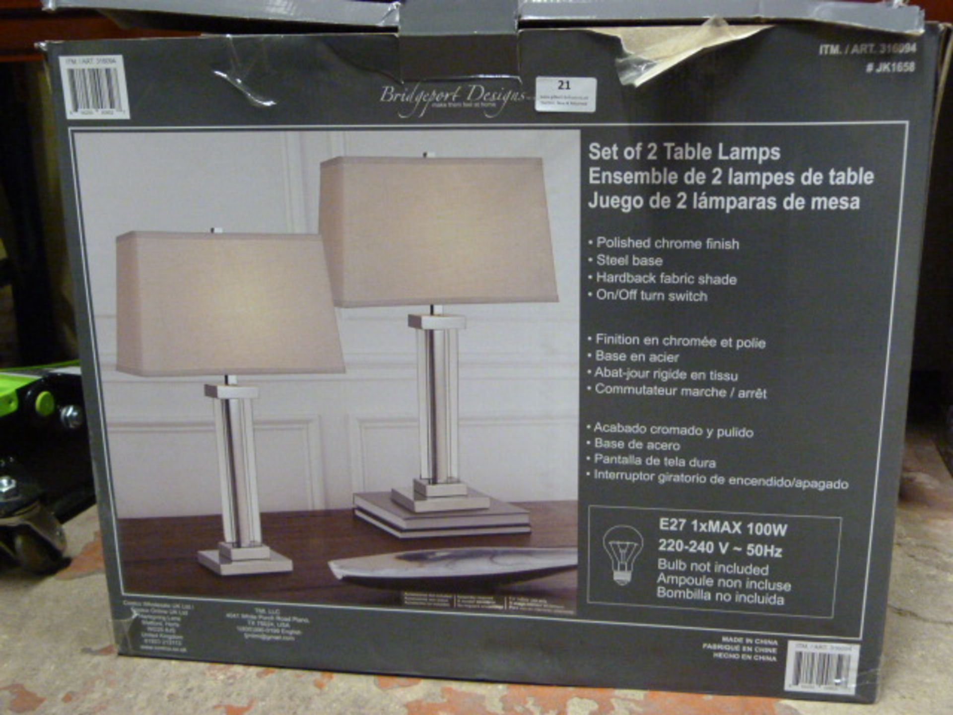 *Bridgeport Designs Table Lamp 2pk