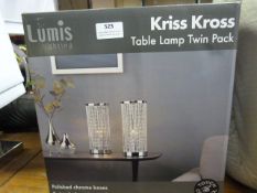 *Kriss Kross Table Lamp 2pk