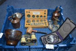 Collectible Items Including Opera Glasses, Pipes,