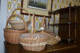 Five Basket Planters and a Small Shelf Unit (AF)