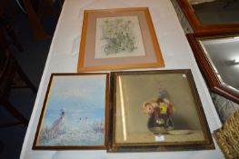 Three Framed Pictures and Prints