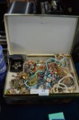 Jewellery Box and Contents of Costume Jewellery; B