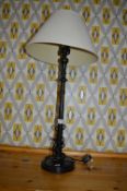 Black Table Lamp with Cream Shade