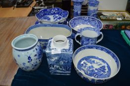 Blue & White Pottery Bowls and Vases etc.