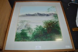 Framed Watercolour - Mountain Landscape