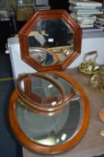 Three Wooden Framed Mirrors