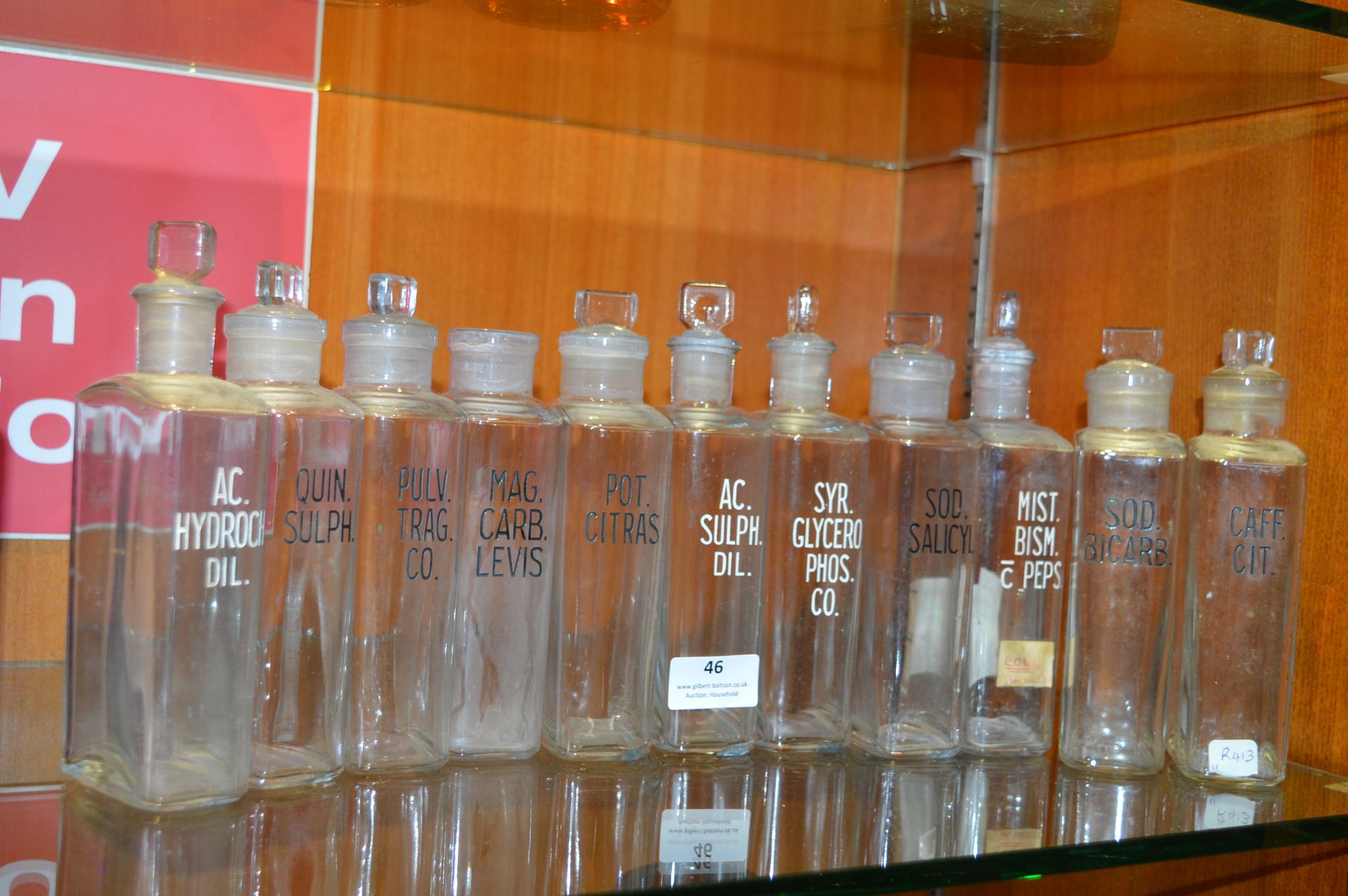Eleven Vintage Chemist's Apothecary Bottles