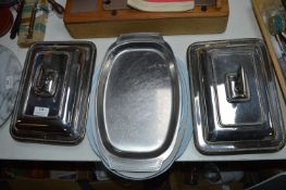 Two Plated Tureens plus Serving Plates, etc.