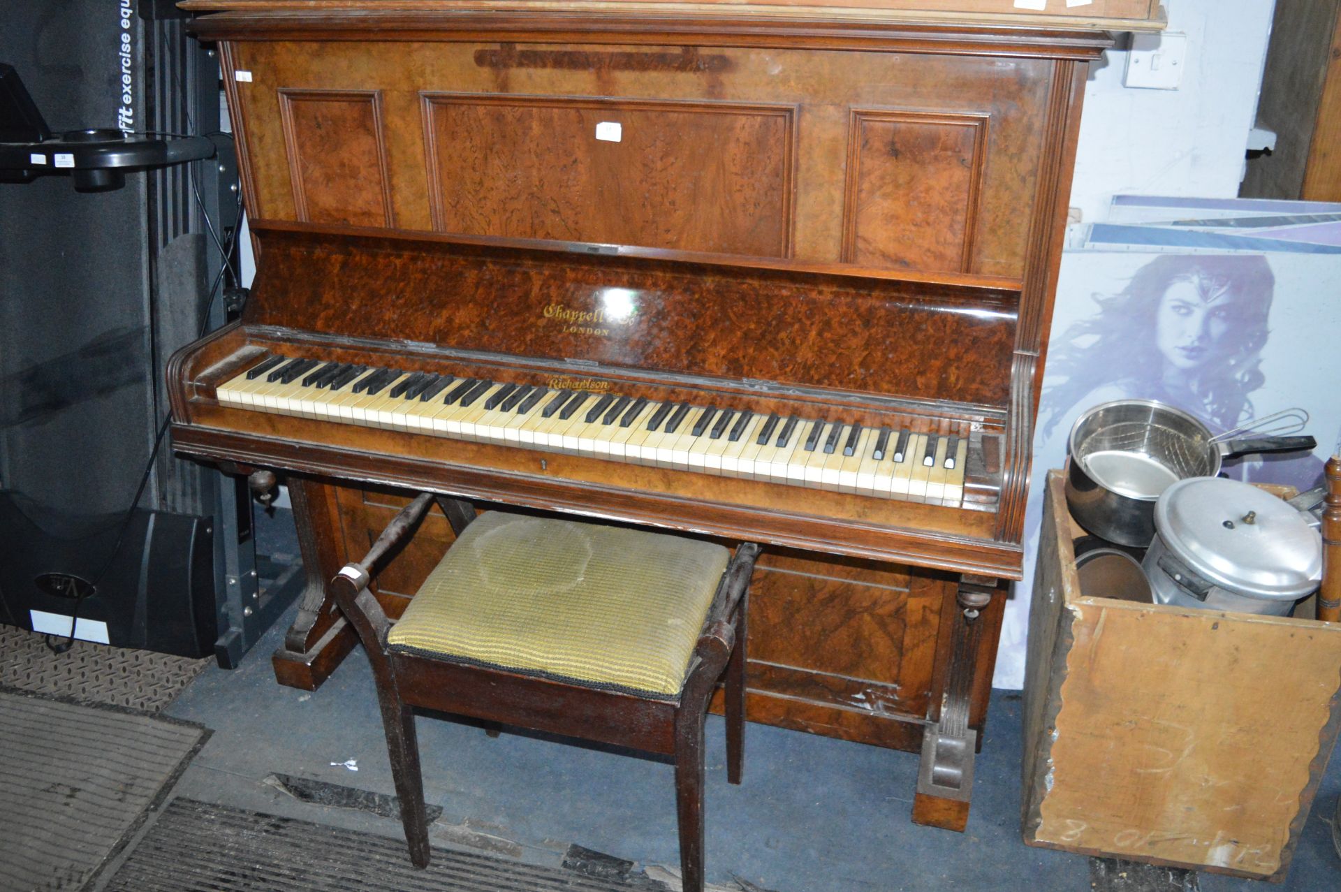 Upright Piano by Chapple & Co with Piano Stool