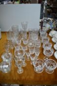 Cut Crystal Wine Glasses, Tumblers, Fruit Bowls, D