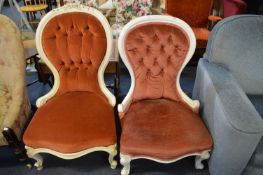 Two Victorian Painted Nursing Chairs