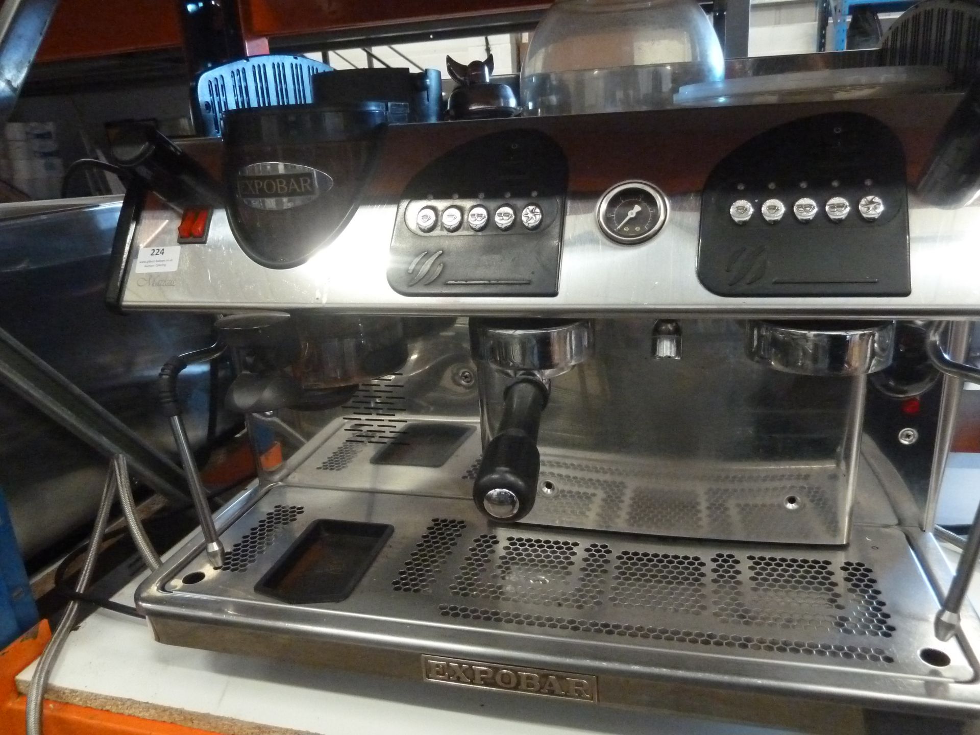 * Expodoor espresso coffee machine with built in coffee bean grinder and coffee hopper. 2 group with - Image 2 of 2