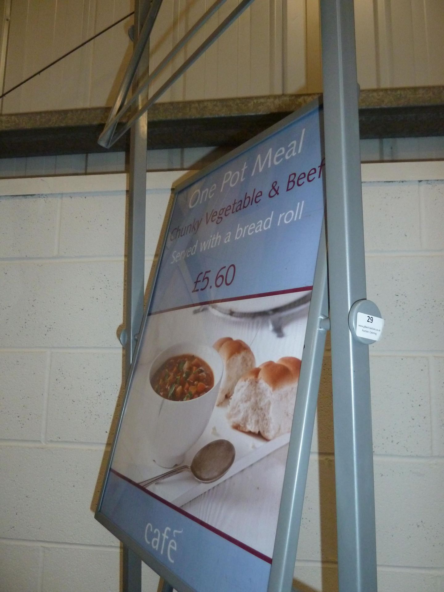 * Freestanding metal A2 poster frame with slots for 3 double sided posters. 1900h - Image 2 of 2