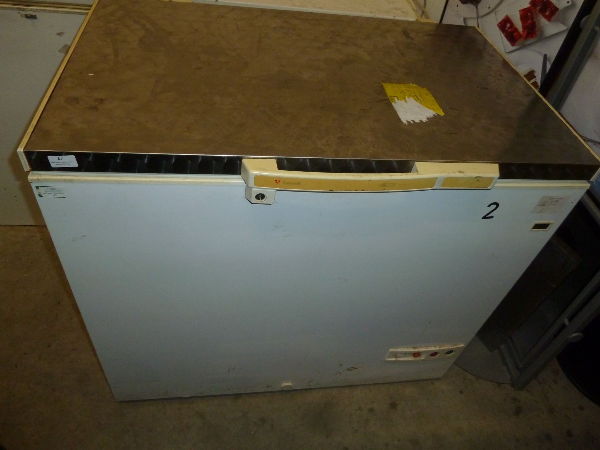 * S/S topped chest freezer in working condition. 990w x 650d x 900h