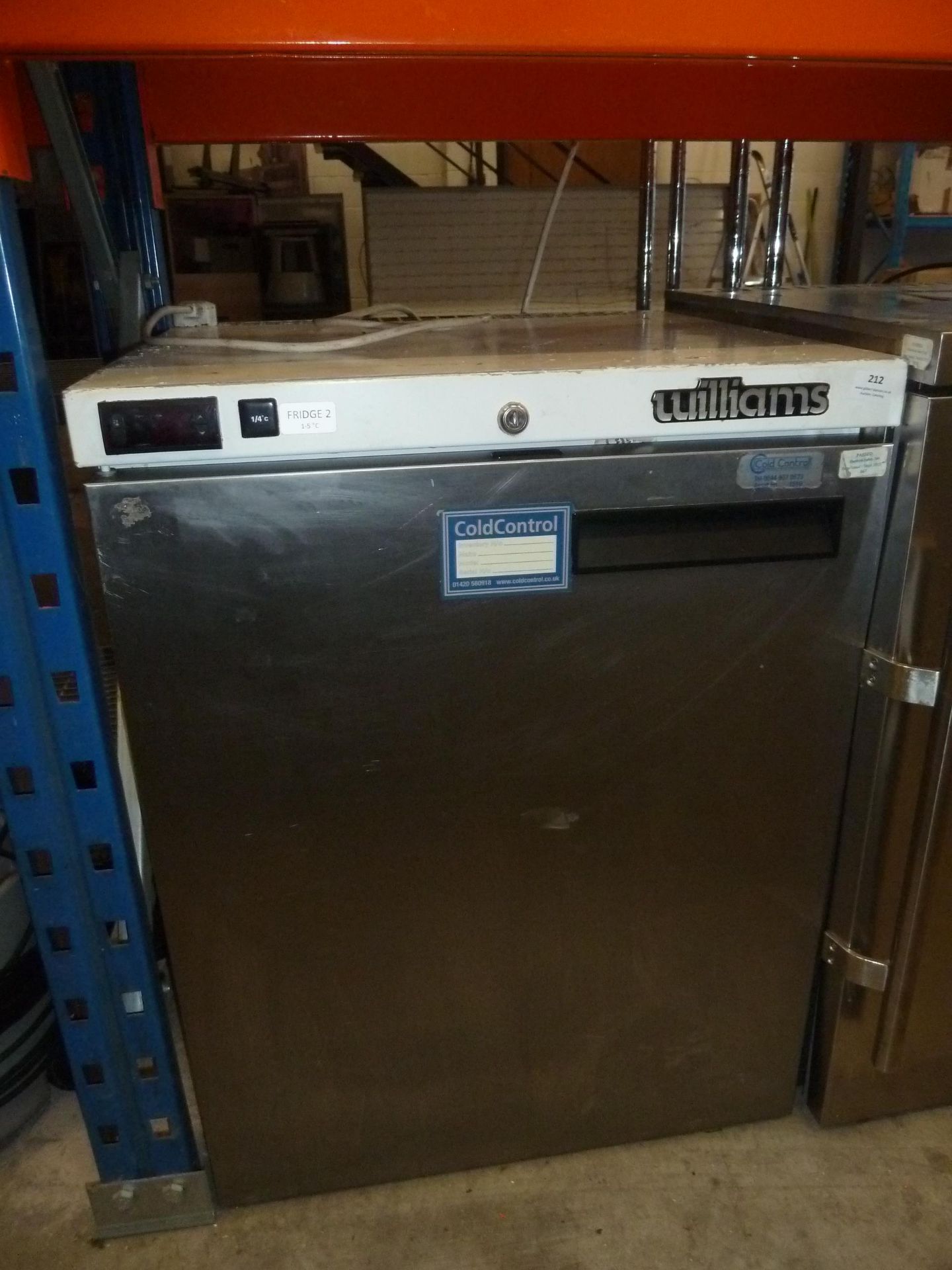 * Williams under counter fridge with S/S door. 600w x 600d x 800h