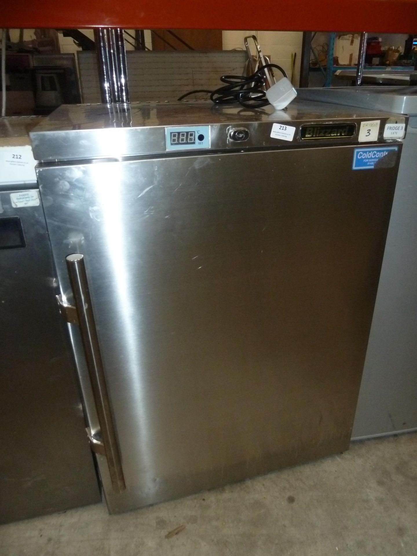 * Blizzard S/S undercounter fridge 600w x 600d x 810h