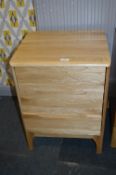 *Oak Three Drawer Bedside Chest