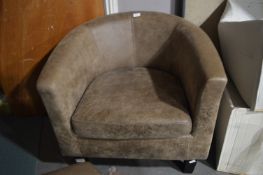 Dunelm Faux Mocha Leather Tub Chair