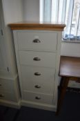 *Oak Topped Five Drawer Chest