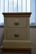 *Oak Topped Two Drawer Bedside Chest