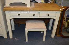 Cream Painted Dressing Table with Stool