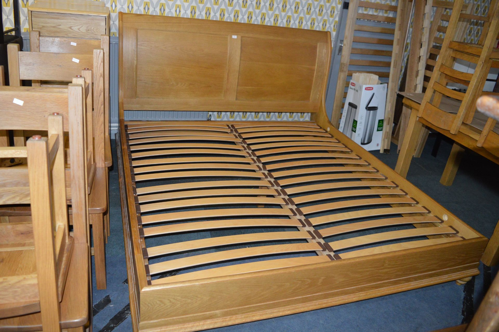 Light Oak King Size Bed Frame 6ft wide