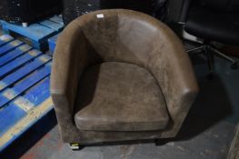 Dunelm Faux Mocha Leather Tub Chair