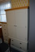 *Oak Double Wardrobe on Two Drawer Base (AF)