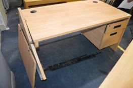 Two Drawer Office Desk with Extension