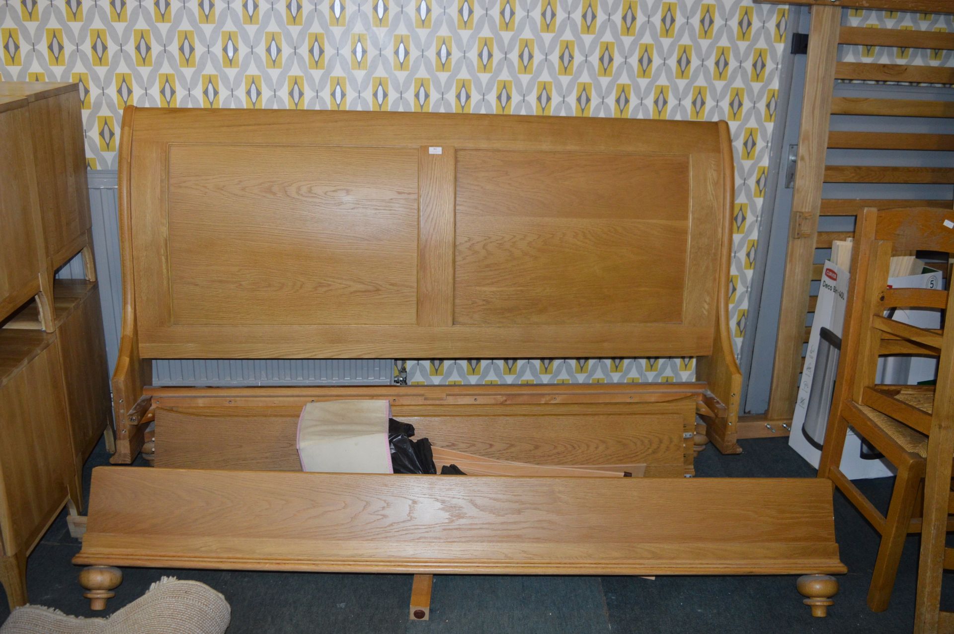 Light Oak King Size Bed Frame 6ft wide - Image 2 of 2