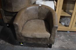 Dunelm Faux Mocha Leather Tub Chair