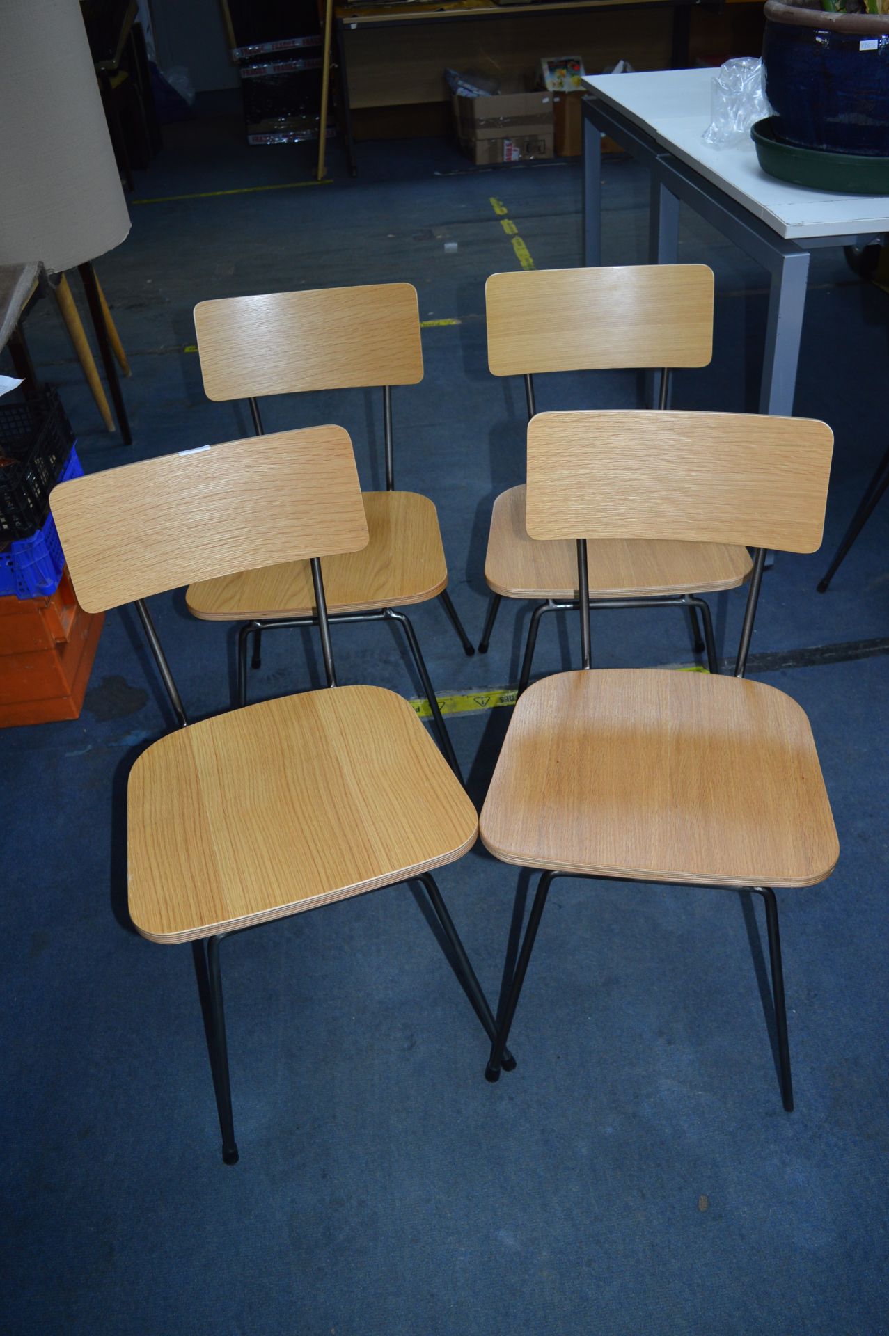 *Four Solida Light Oak Side Chairs