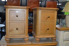 Pair of Light Oak Bedside Cabinets