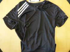 *Adidas Run Three Stripe Black T-Shirt Size: L