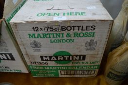 Twelve Bottles of Extra Dry Martini Including Prom