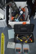 Box of Tools, Impact Drill, Tool Kit, Foot Pump, e